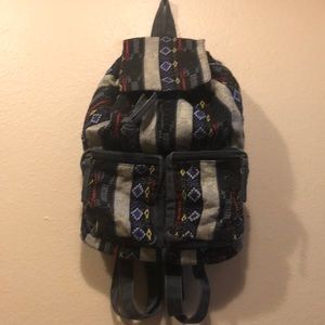Tribal print drawstring backpack